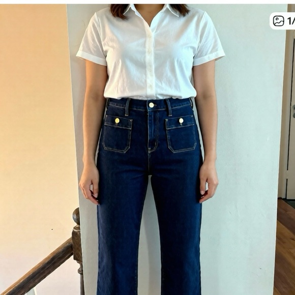 J. Crew Dark Blue Flare Jeans - Picture 6 of 8